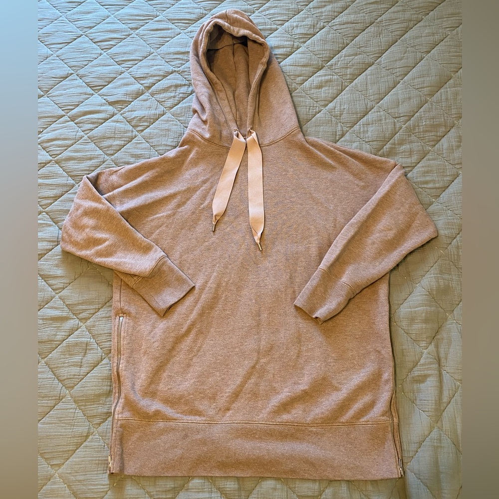 Aerie Tan Hoodie with Ribbon Drawstrings